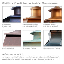 Verschiedene Metall-Veredelungen bei den französischen Lampen von Lumin'Art