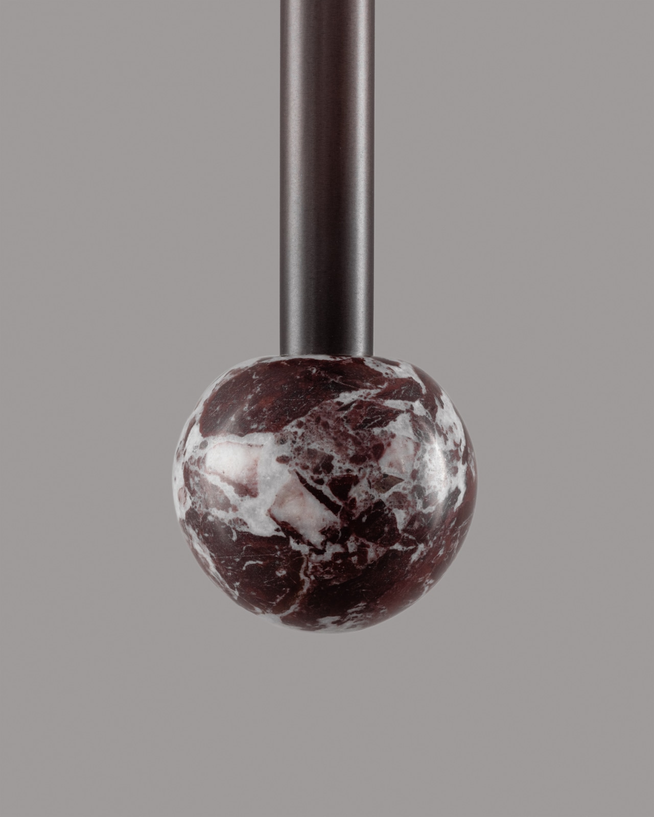 BABYLON SINGLE Sculptural Wall Light in Brass and Natural Marble: Bronze klassisch – Rosso Levanto
