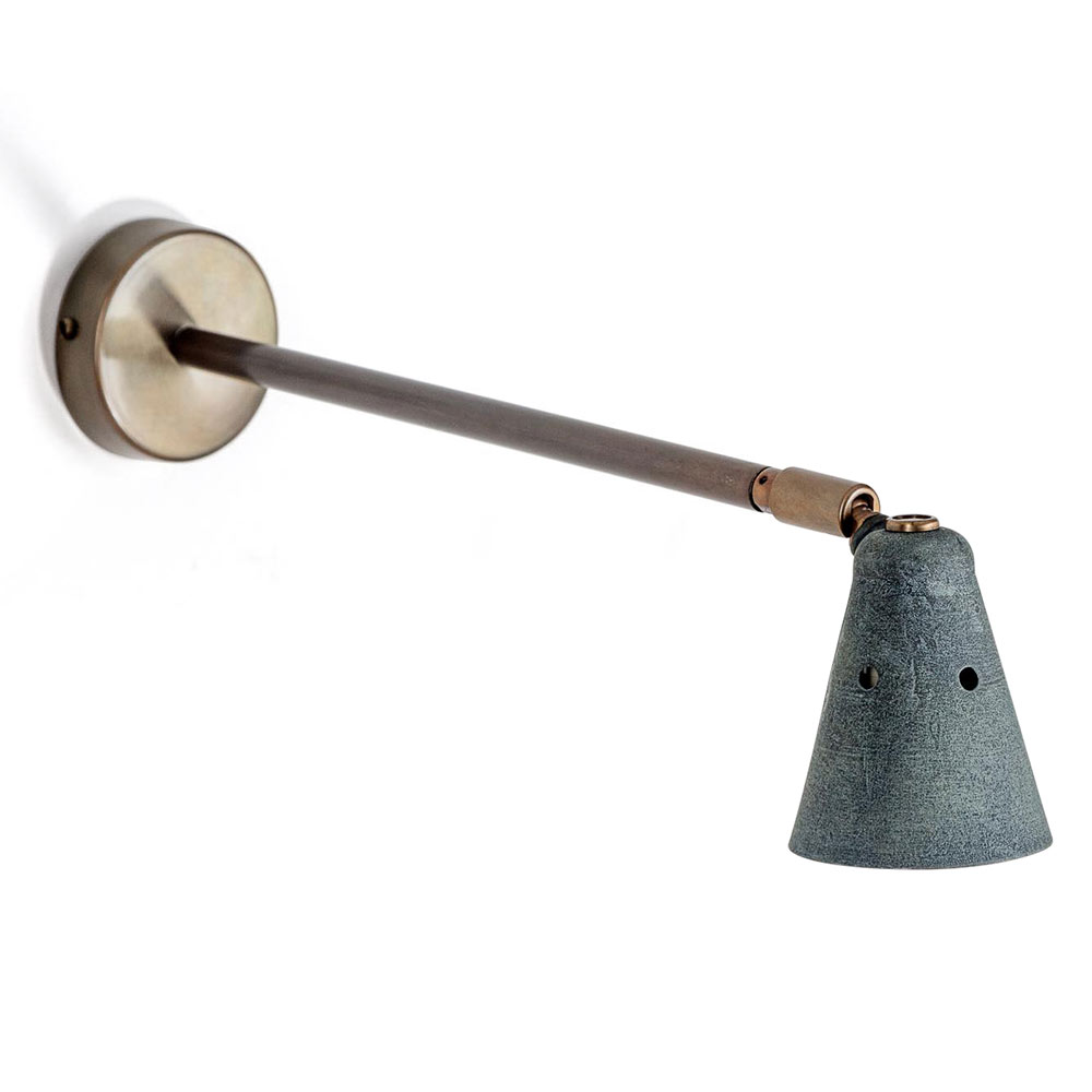Handgefertigter Strahler mit 35 cm-Wandarm ROTISSE