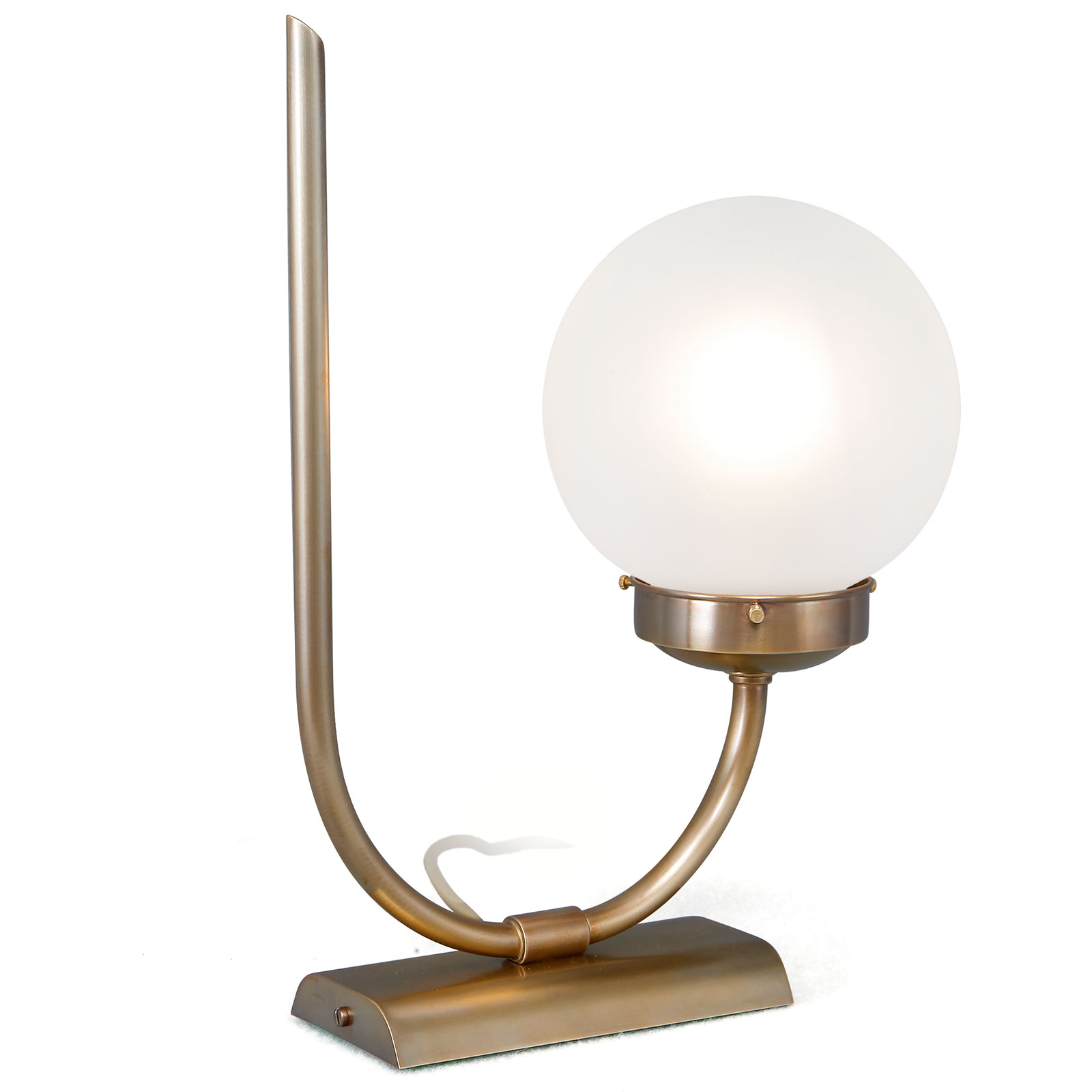 Unique Glass Sphere Table Light, handcrafted from Brass