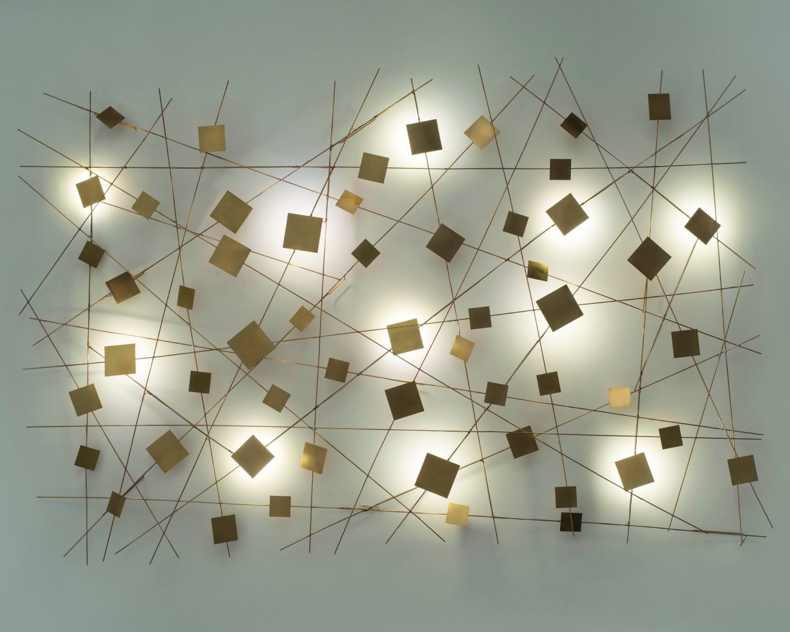 Graceful Wall Object Made of Brass ZIGZAG