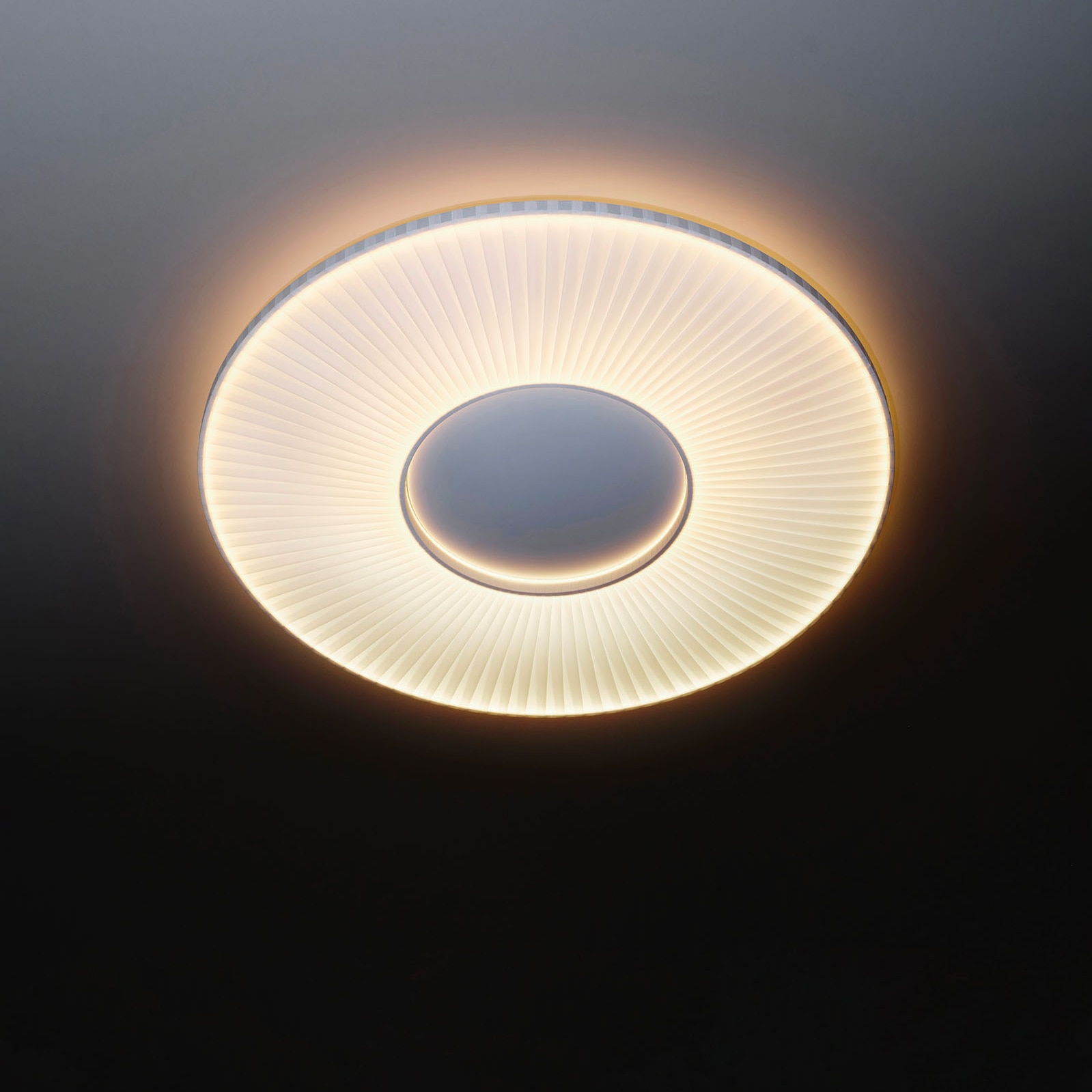 Large Ceiling Light IRIS Made of Polyester Taffeta, Ø 60/80 cm