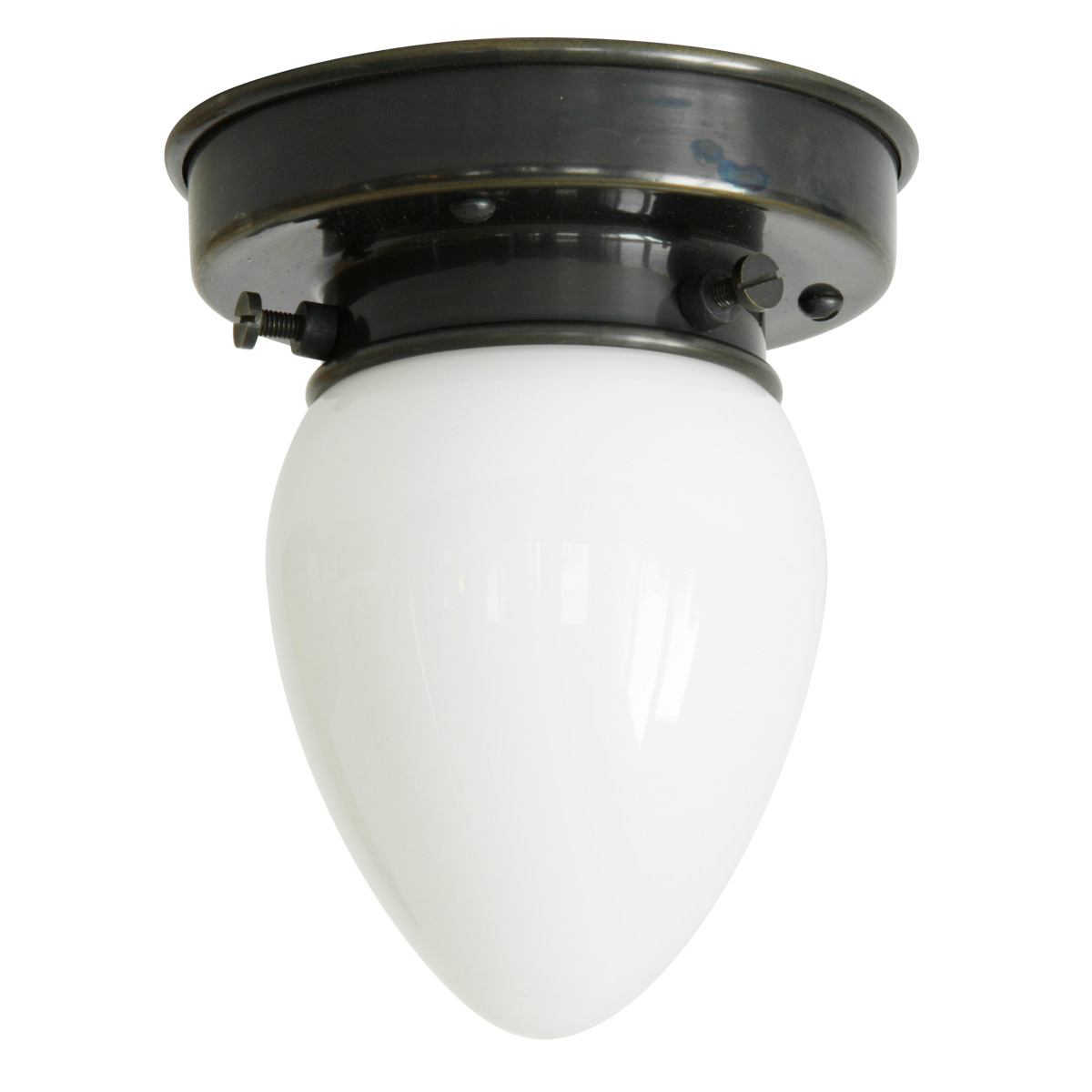 Very small ceiling lamp with pointed white glass Ø 10,5 cm