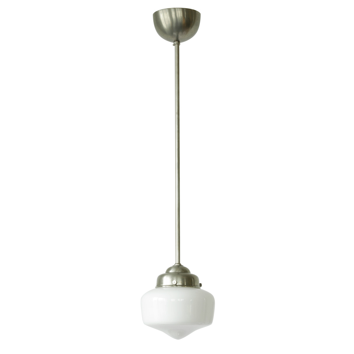 Tube Fixture Hanging Lamp with Art Déco Opal Glass