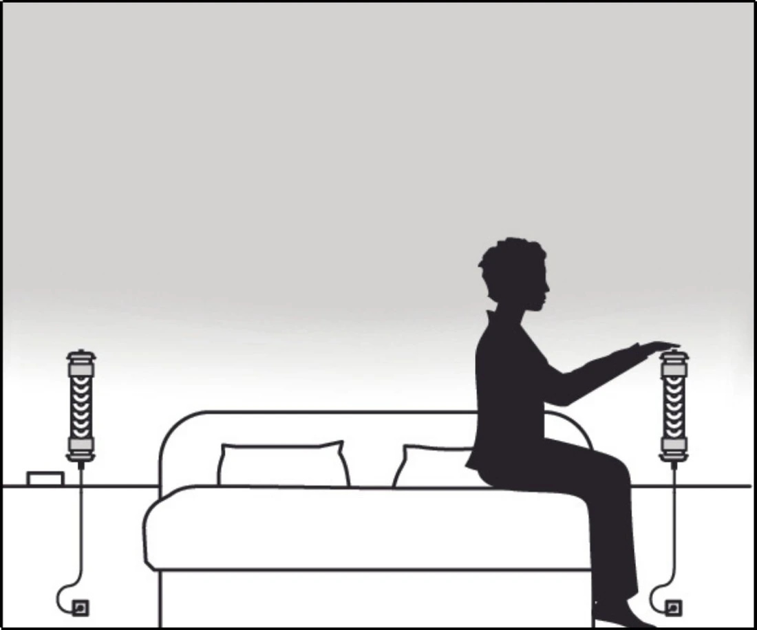 Röhren-Wandleuchte mit Stecker ELGAR PUSH: Die Leuchte eignet sich ideal als stimmungsvolle Akzentbeleuchtung am Bett oder Sofa.