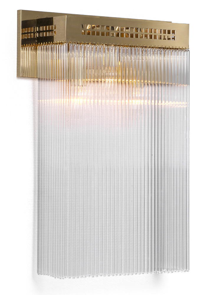 Art Déco wall light with glass tube drape HOFFMANN VI