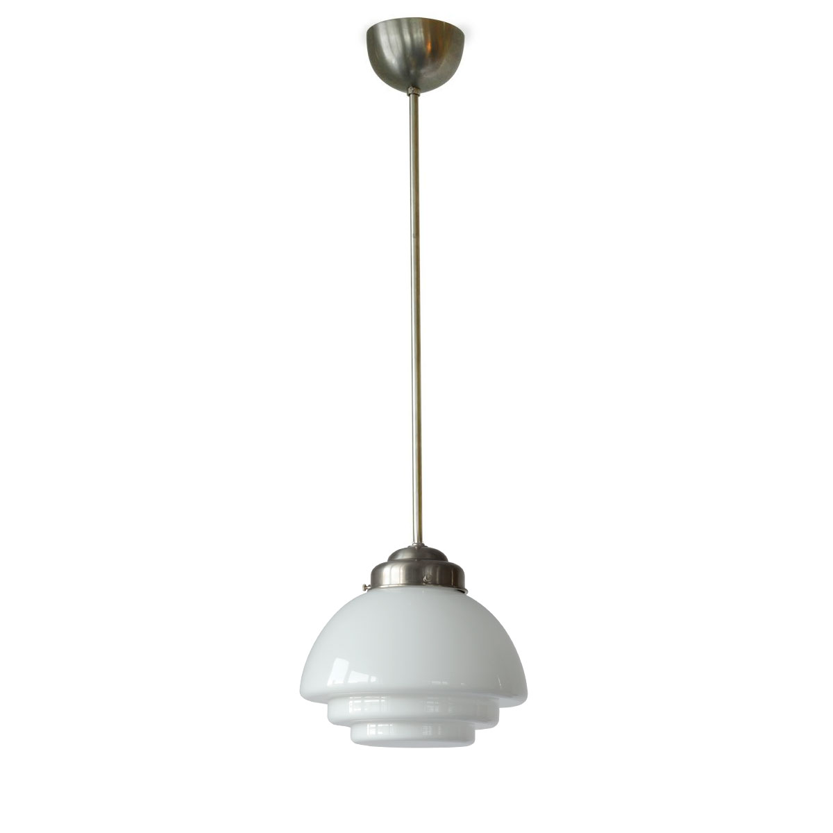 Classic Art déco Pendant Light with Small Opal Glass Shade, Fig. 4