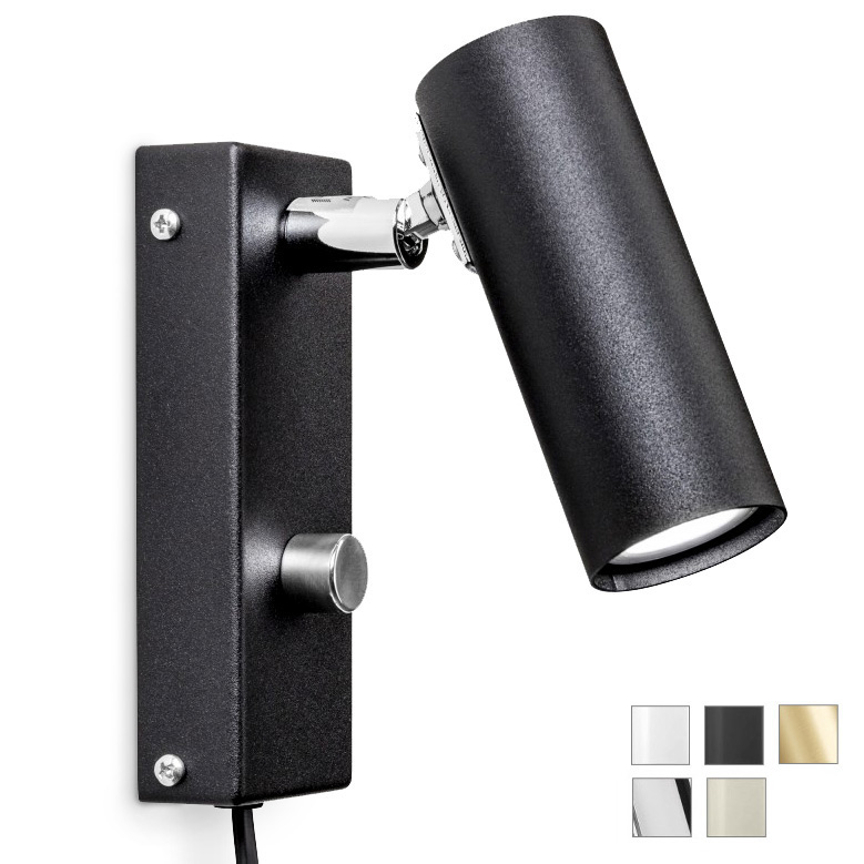 Hochwertiger kleiner Gelenk-Wandstrahler PUCK mit Dimmer