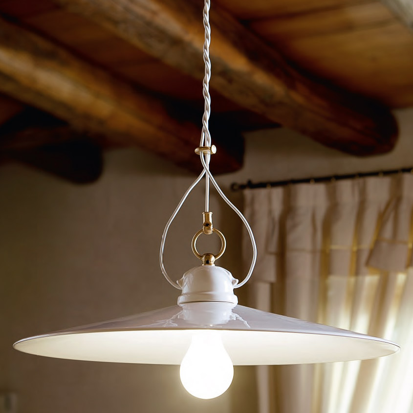 Schlichte Landhaus-Hängelampe aus Italien TESA Ø 42 cm