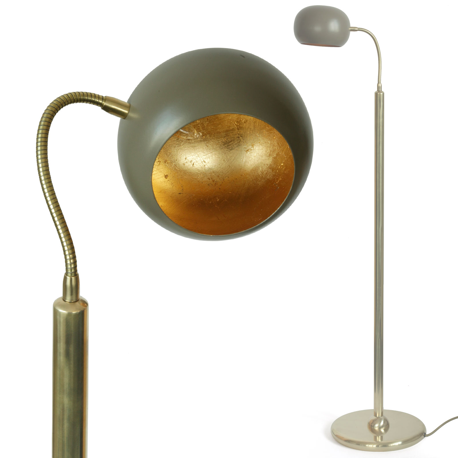 Kleine, elegante Flex-Arm-Leseleuchte aus Messing
