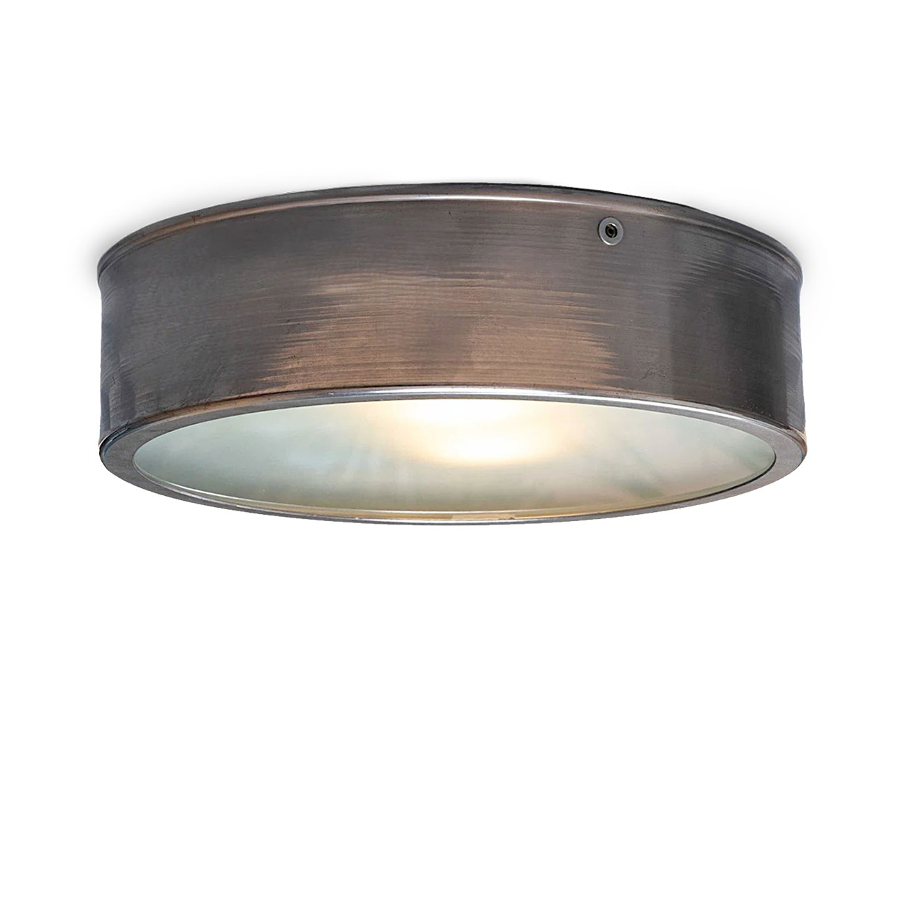 Runde Deckenleuchte ZERO mit Ätzglas-Scheibe, Ø 22 cm