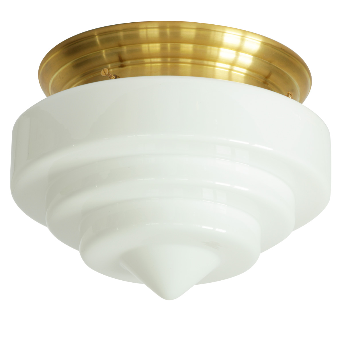 Ceiling lamp with three-step pointed opal glass Ø 30 cm
