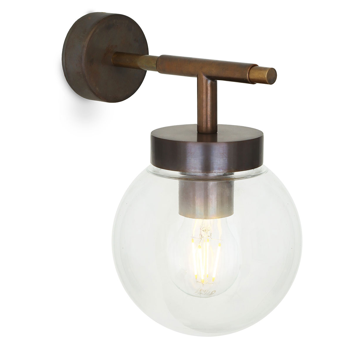 Modern Bathroom Wall Light with Glass Globe, IP65