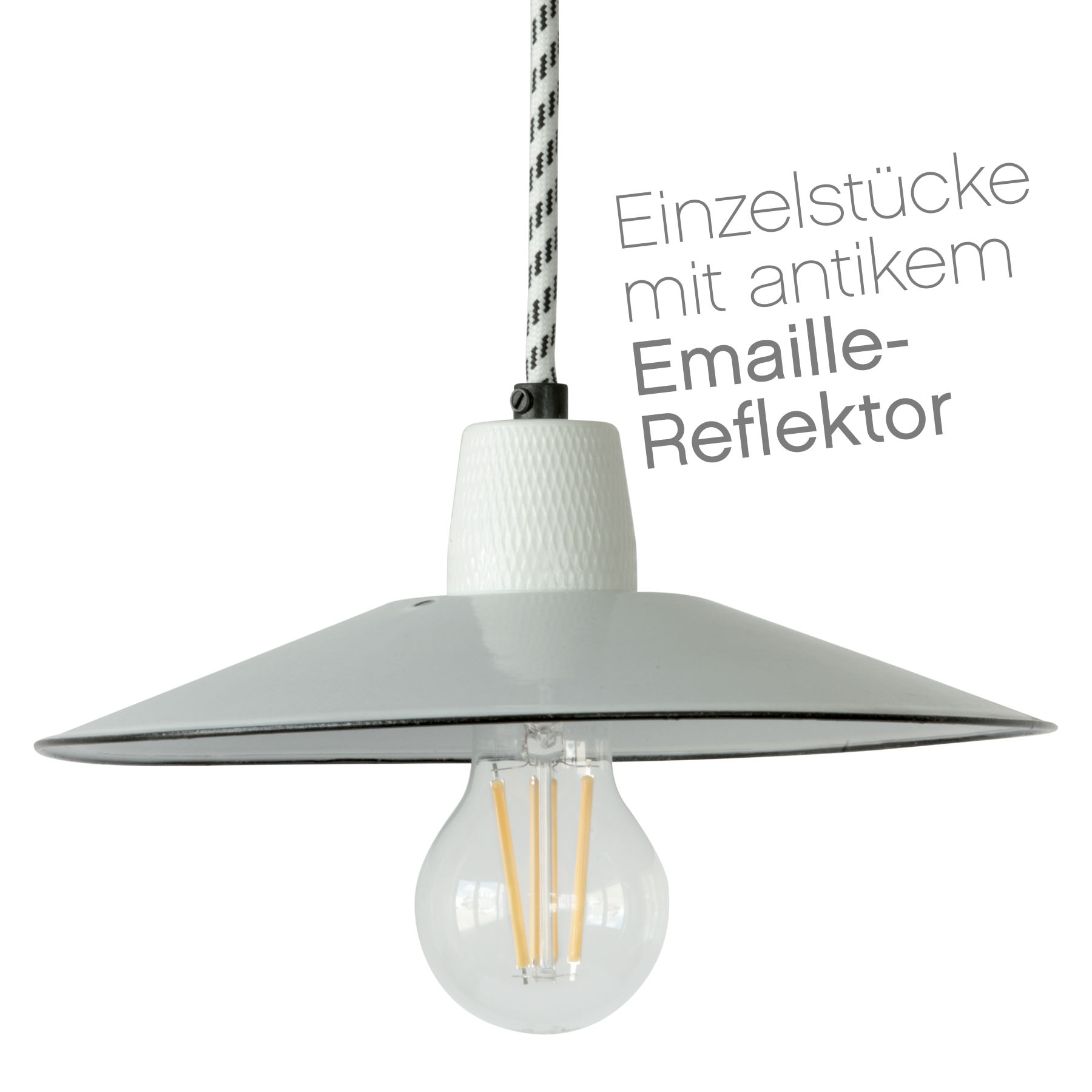Unique Pieces with Antique Enamel Shades: Bonn Pendant Lamp 240 mm