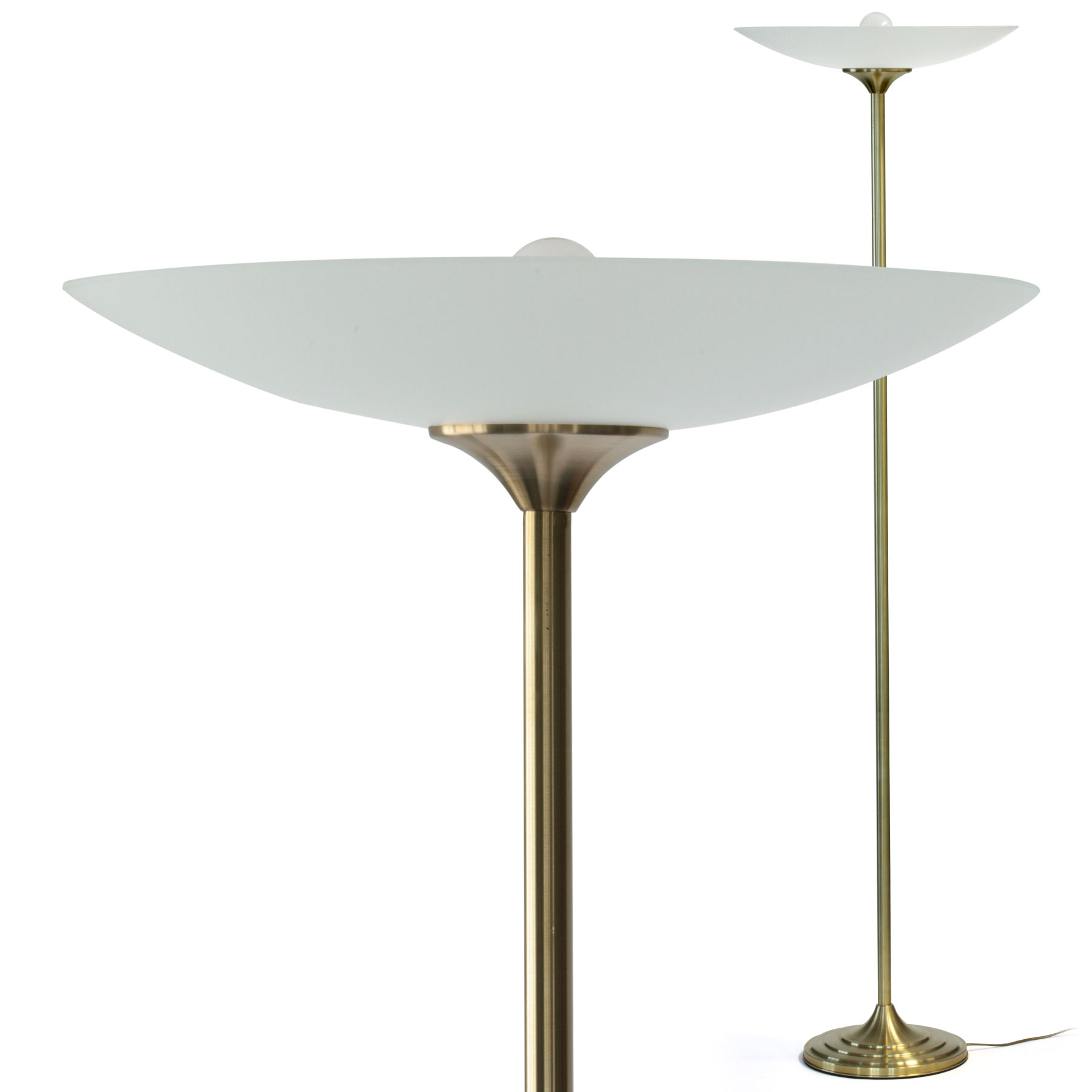 Großer Deckenfluter mit flacher Opalglasschale Ø 50 cm