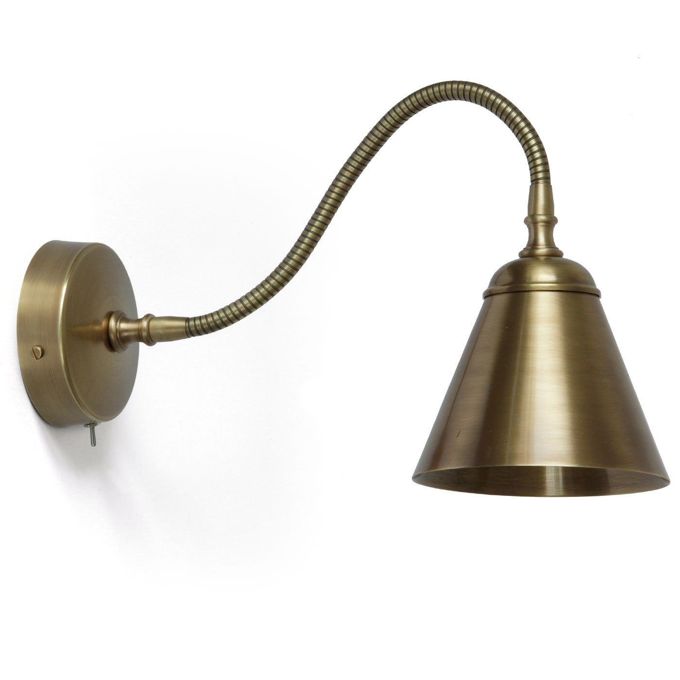 Elegante Flexarm-Wandleuchte aus Messing