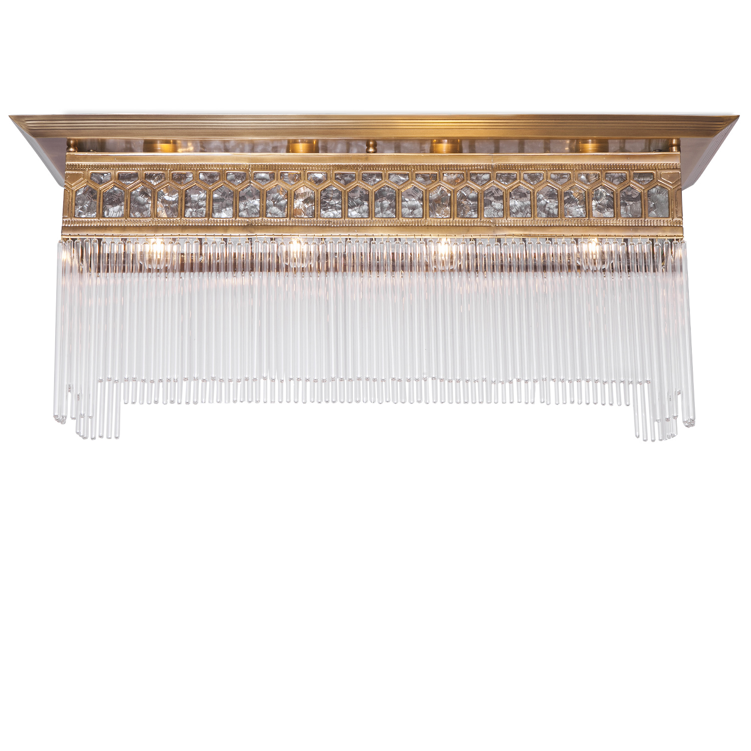 Long ceiling lamp with crystal rods CHARLOTTE V 80 x 28 cm