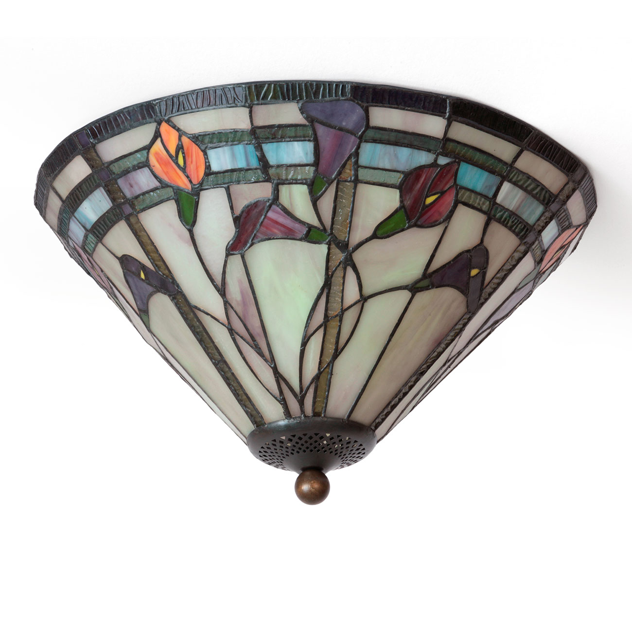 Tiffany-Deckenleuchte mit Blumenmotiv Ø 40 cm