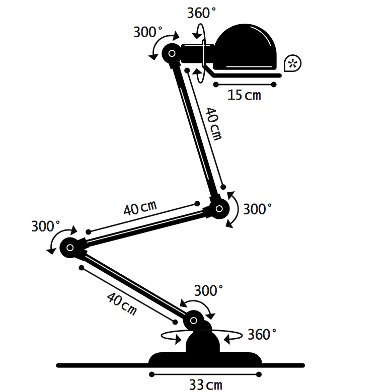 LOFT D9403 Floor lamp with three segments connected by joints, Fig. 11