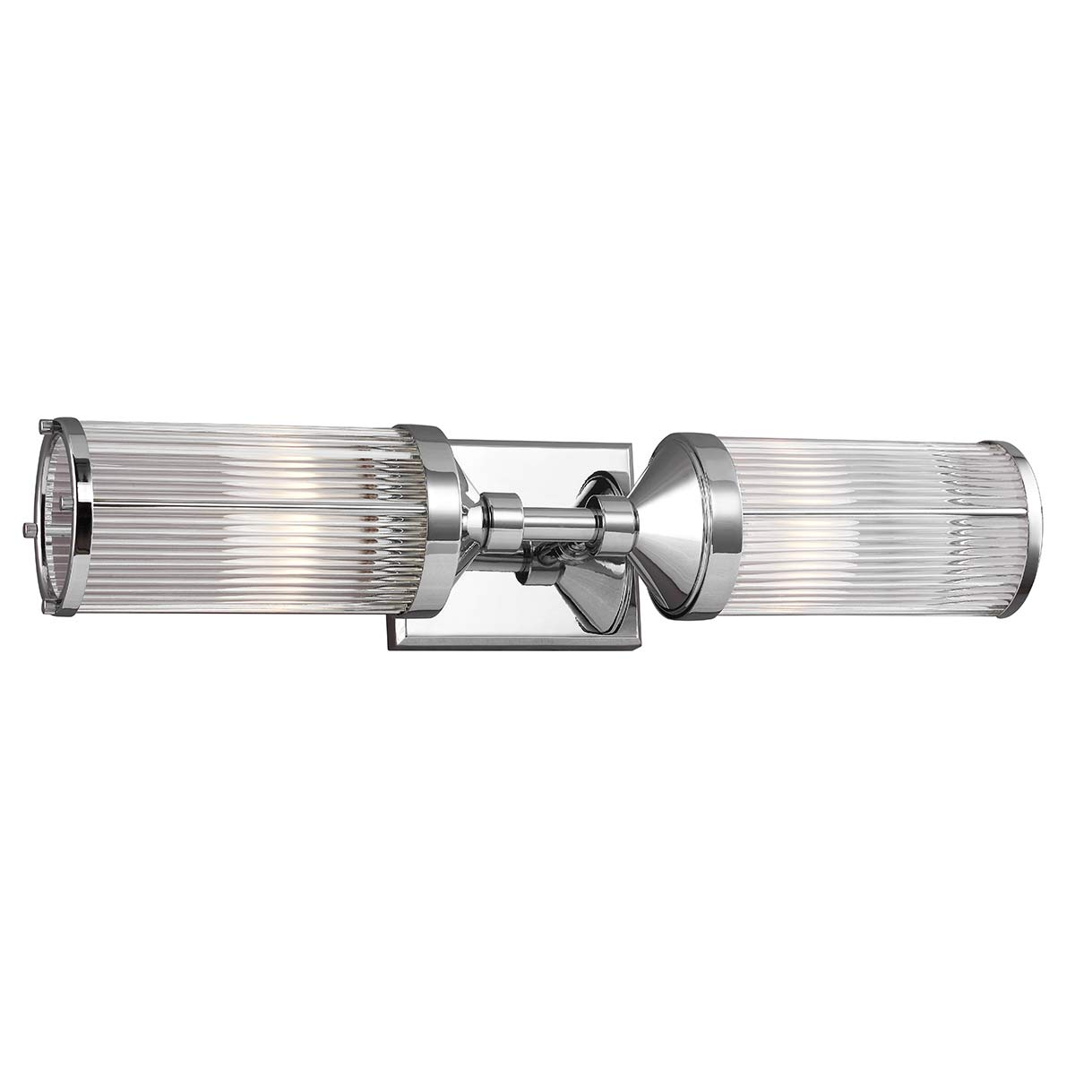 Two Flame Bar Light in Chrome With Glass Rods, IP44