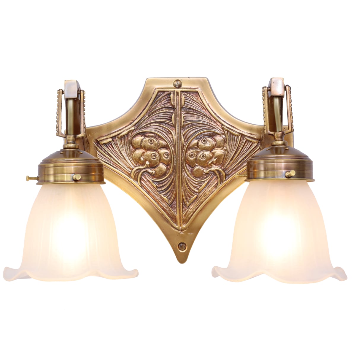 Zweiflammige Jugendstil-Wandleuchte SOLON WL V