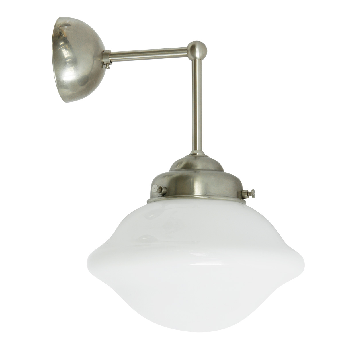 Art Déco wall sconce with suspended Saturn opal glass