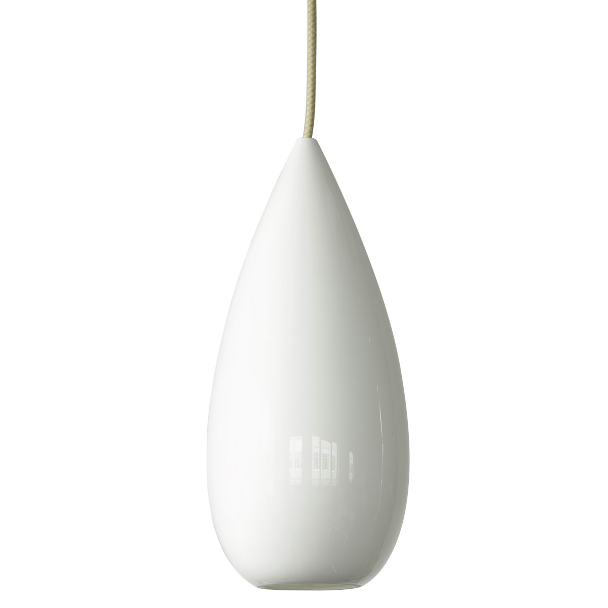 Slim drop pendulum lamp made of fine porcelain