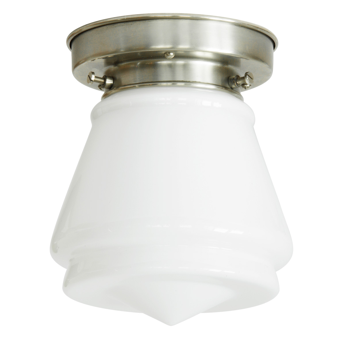 Kleine Art déco-Deckenleuchte mit Komet-Opalglas Ø 17 cm