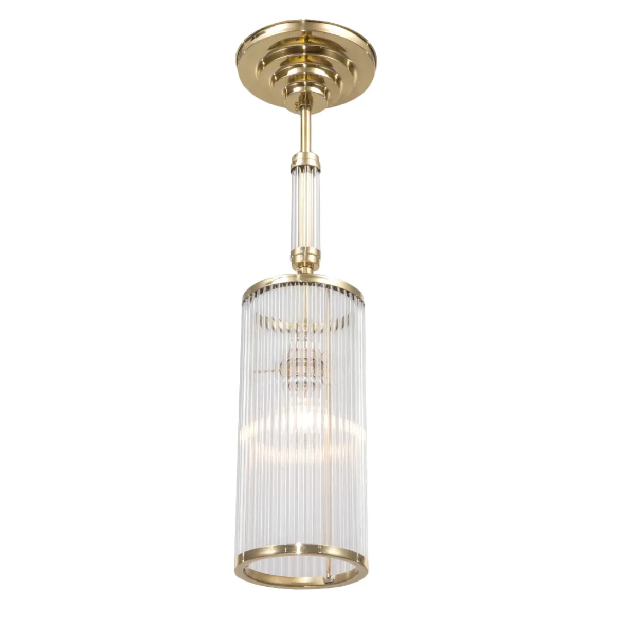 Narrow rod ceiling lamp with glass rod insert PETIO IV