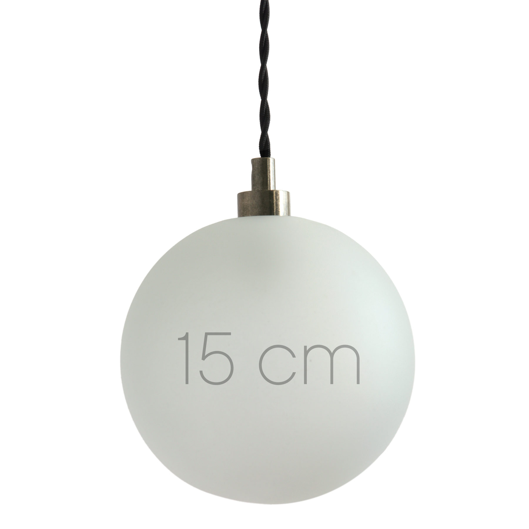 Kleine Glaskugel-Pendelleuchte (Ø 15 cm, klares Glas oder matt)