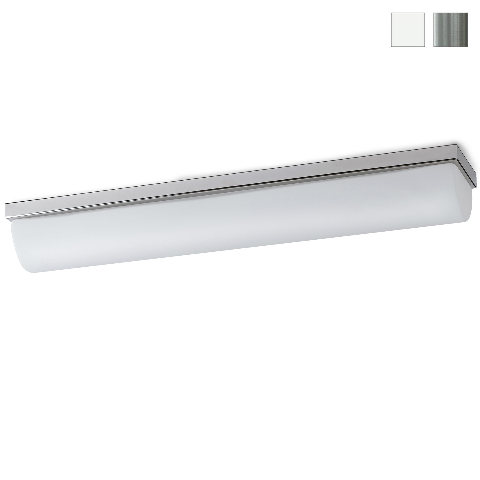 Lange Opalglas-Deckenleuchte SYLVA mit Rundprofil, 61 cm