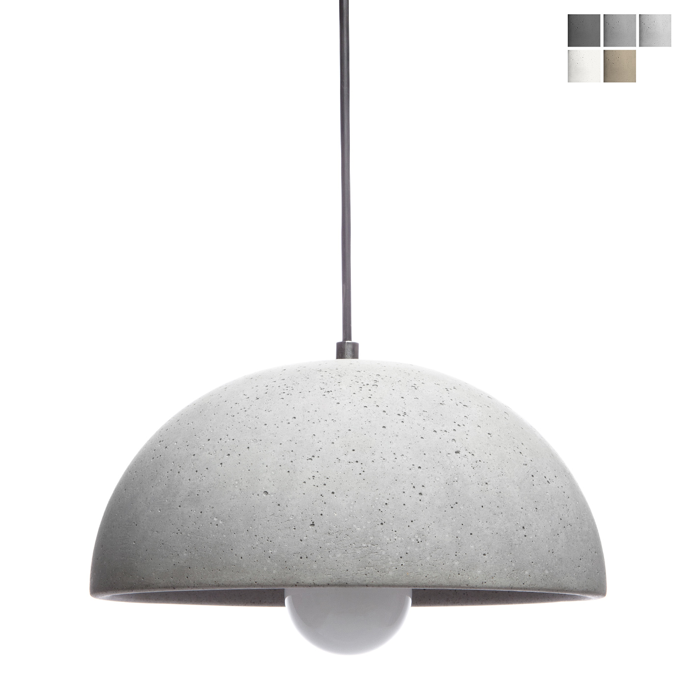 Halbkugel-Hängeleuchte aus Beton, Ø 28 cm