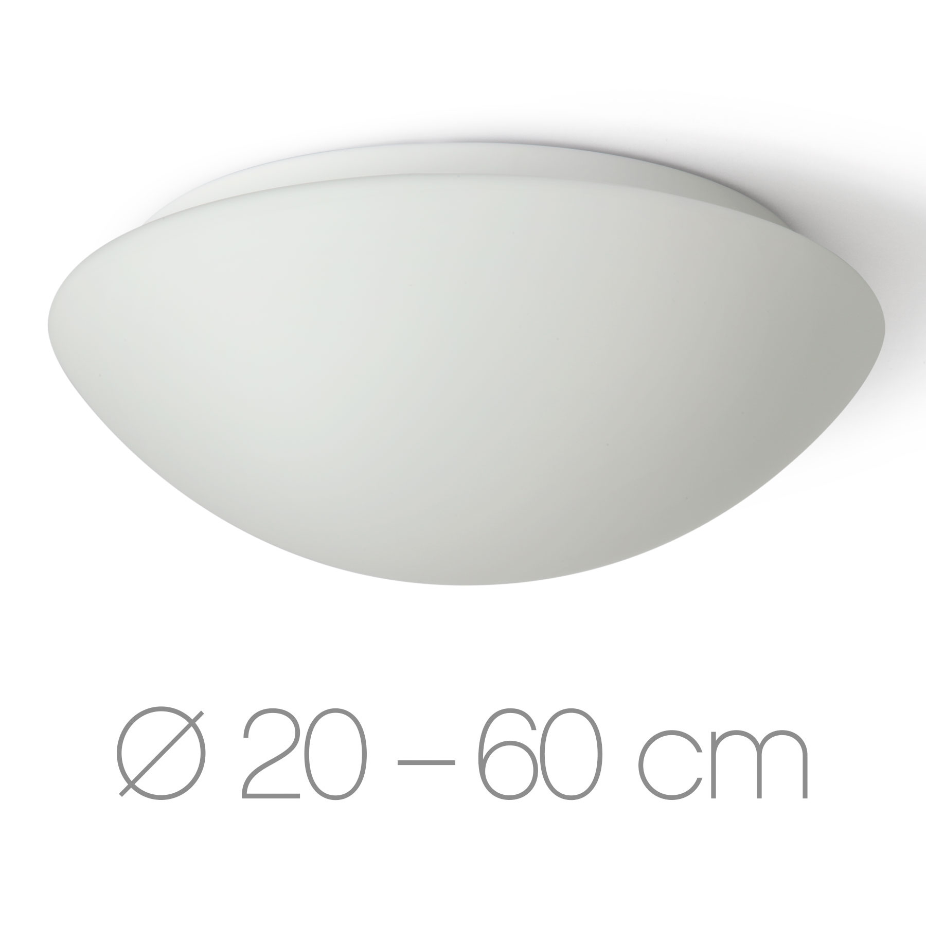 Schlichte Deckenleuchte mit Opalglas-Schirm AURORA, Ø 20–60 cm