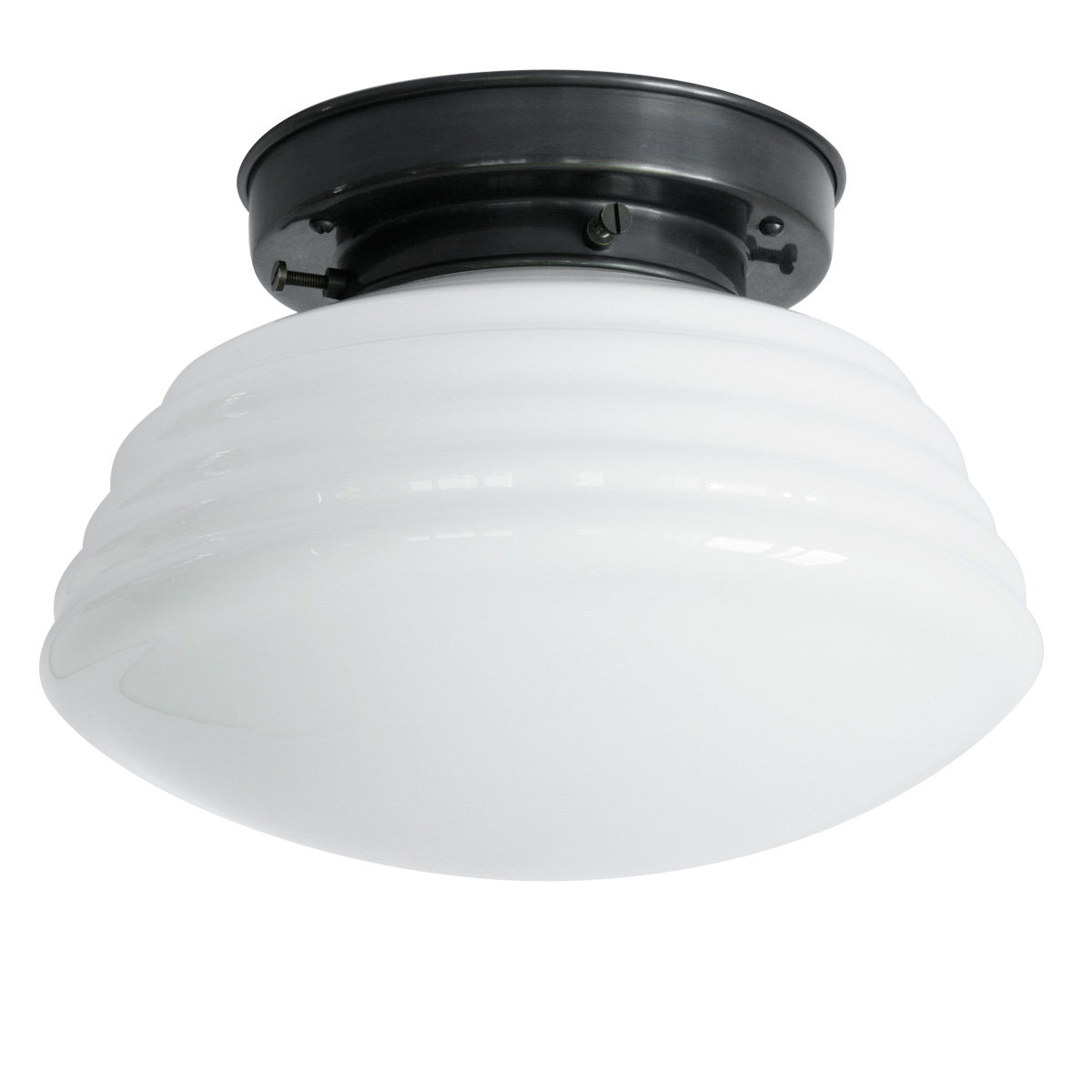 Schoolhouse ceiling light with fluted opal glass Ø 26 cm