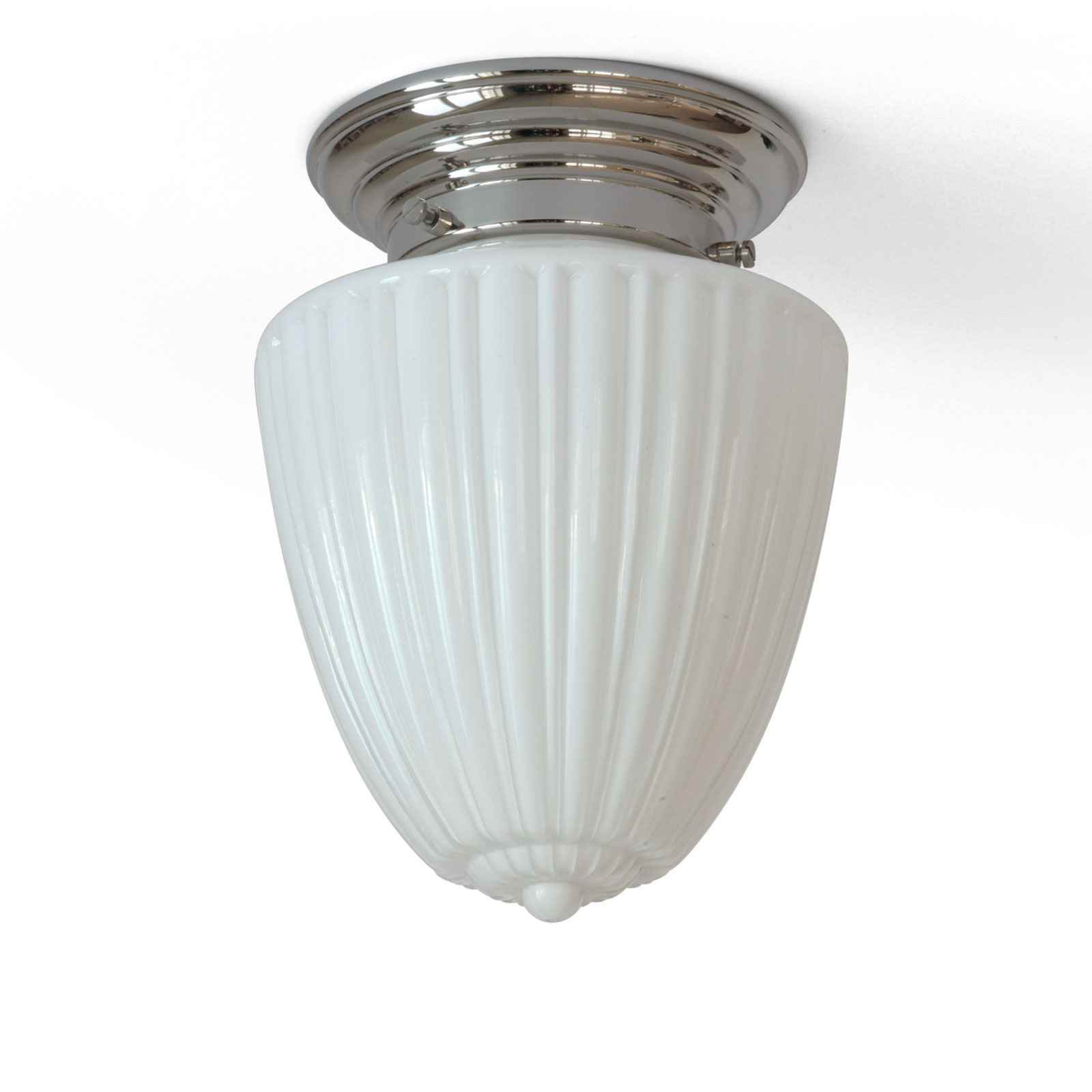 Small Ceiling Light With Fluted Opal Glass Ø 17 cm