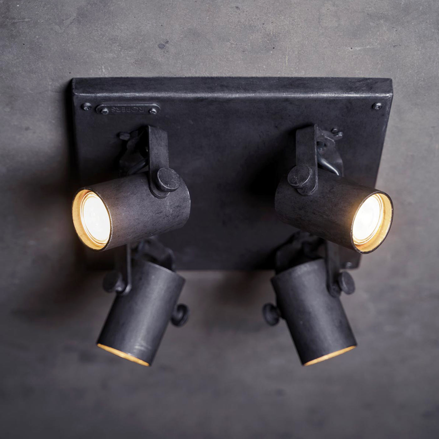 Square ceiling spotlight fixture with four GU10 spots ST2686