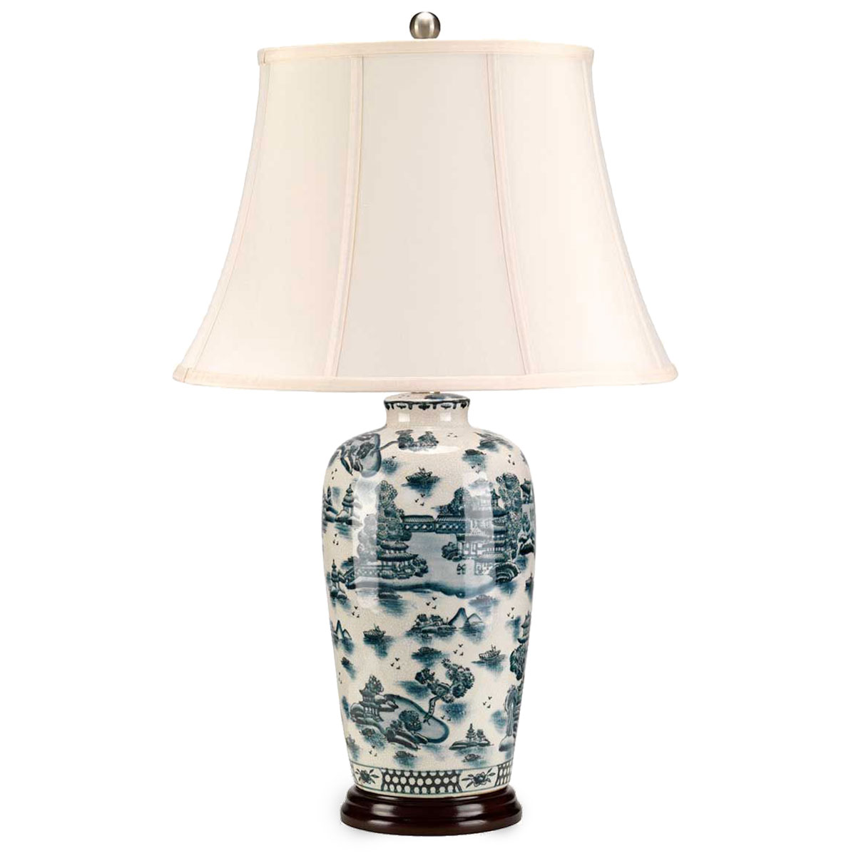 Elegante Beistell-Tischleuchte im Stil einer chinesisches Porzellan-Vase