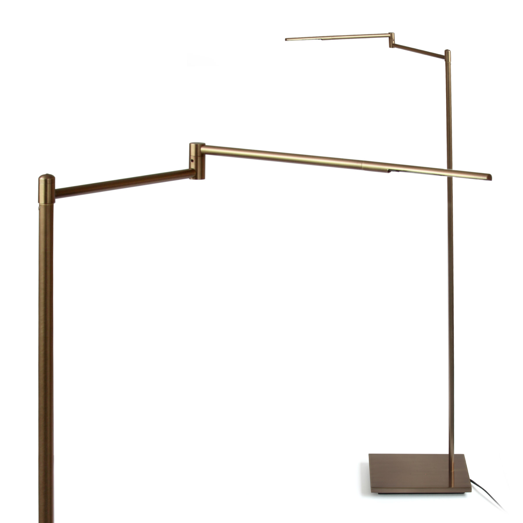 Schlanke Gelenk-Leseleuchte aus Messing, LED mit Dimmer