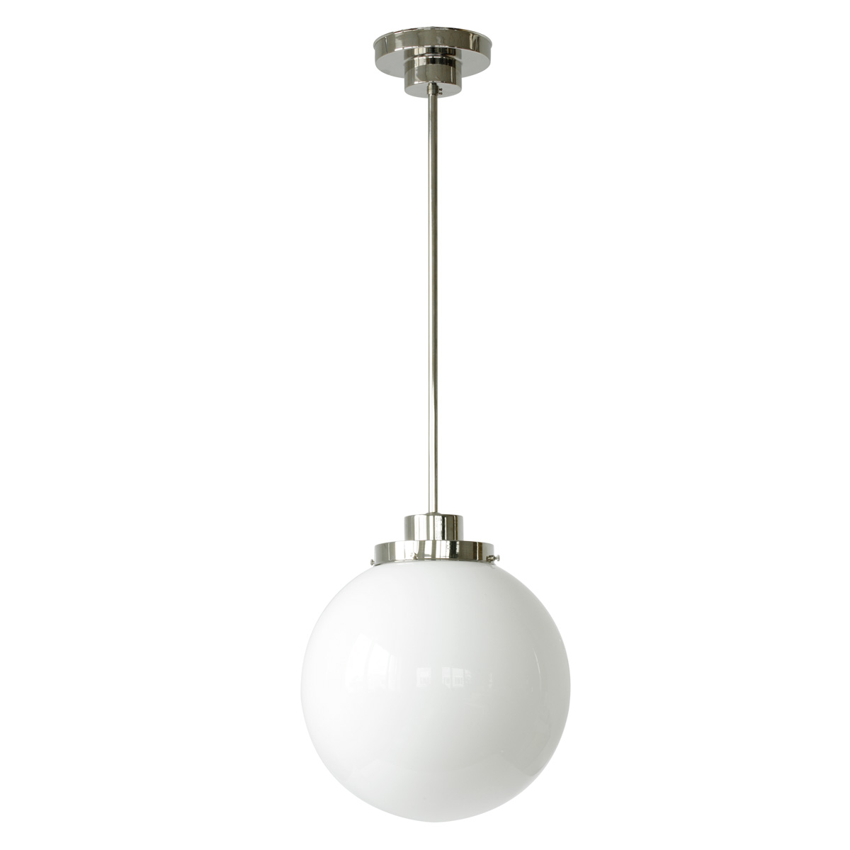 Große 1920er-Jahre-Leuchte mit Opalglaskugel, Ø 35 bis 60 cm