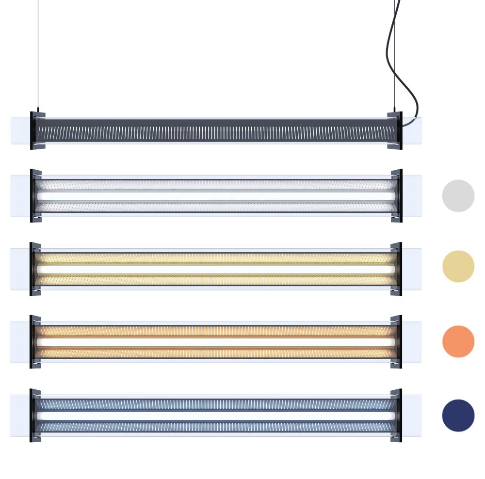 Tubular Pendant Light QUADRATUBE P1 with Perforated Cover, Fig. 2