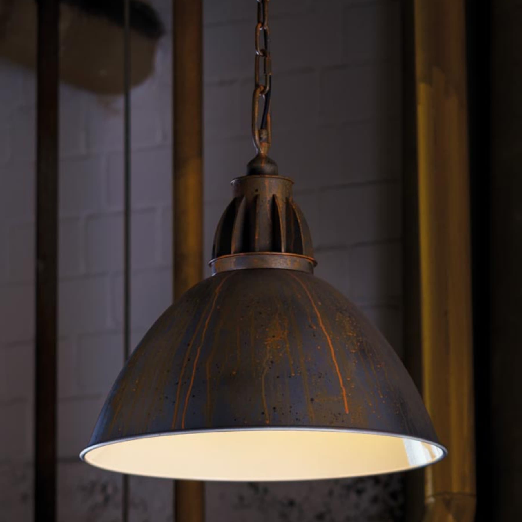 Große Industrie-Hängeleuchte im „Steampunk“-Look HL2697