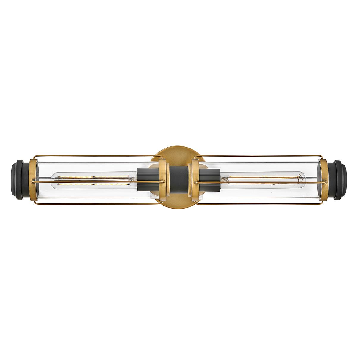 Nautical Bathroom Wall Light for Mirrors, Black and Brass