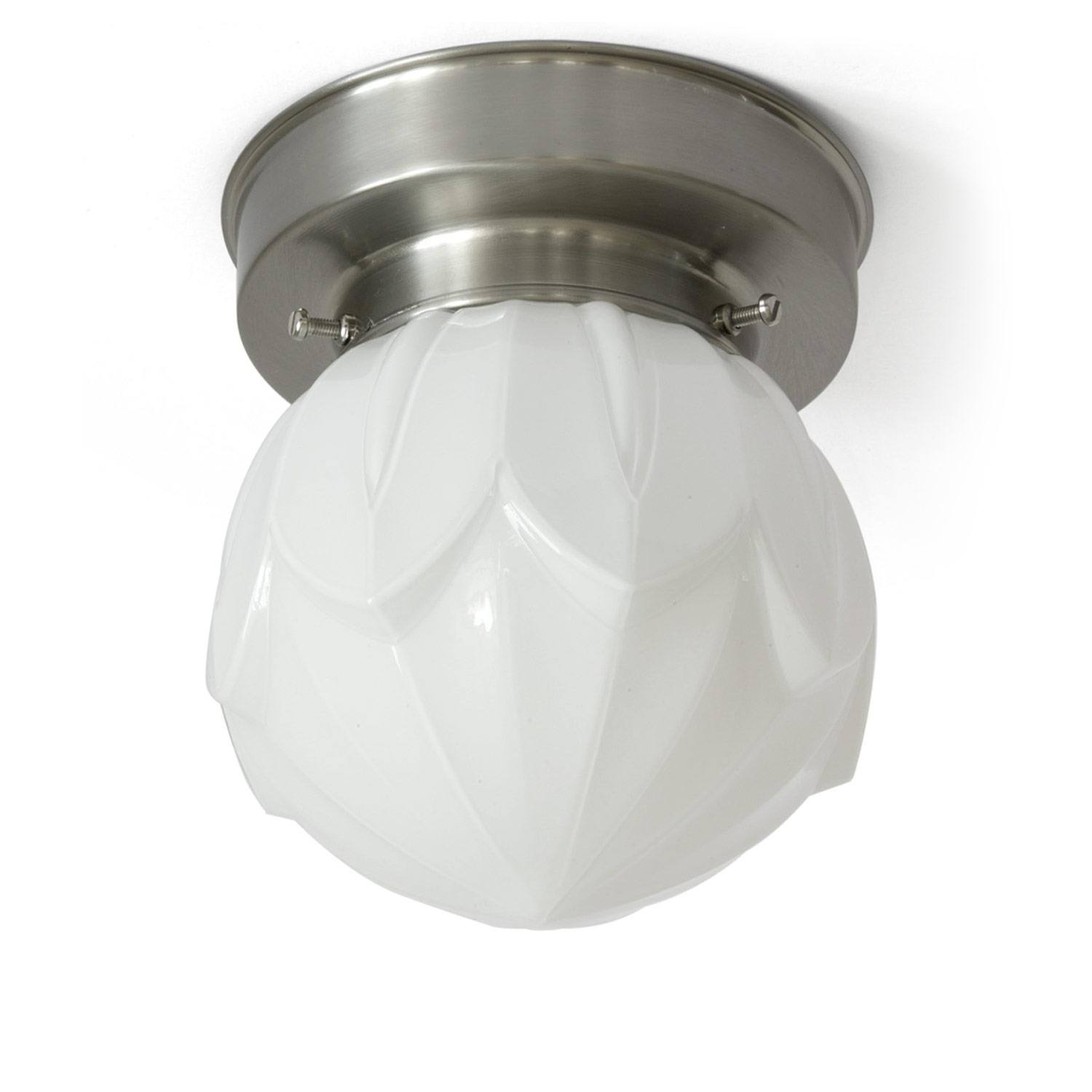Small Ceiling Light with Lotus Shaped Opal Glass Ball Ø 14 cm