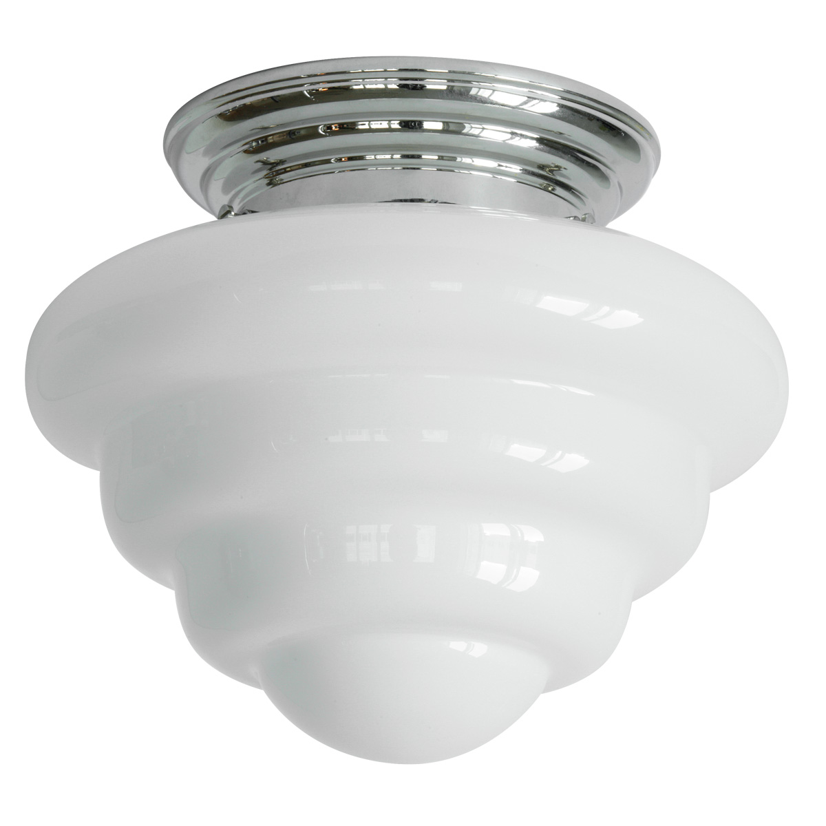 Deckenlampe mit weißem Wolkenglas, Ø 26 cm