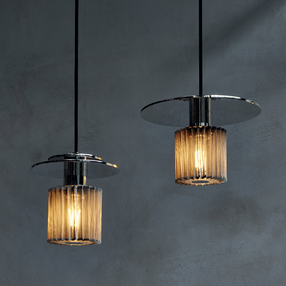 IN THE SUN pendant lamp with mirror shade silver/gold, Ø 19/27cm