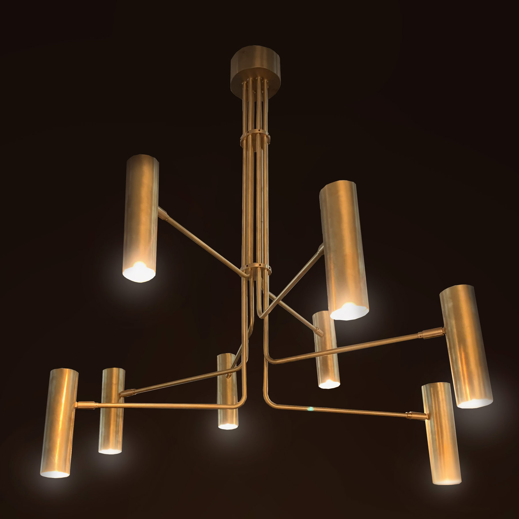 BUKÉ Designer Brass Chandelier with 4/6/8 Spotlights, Fig. 5