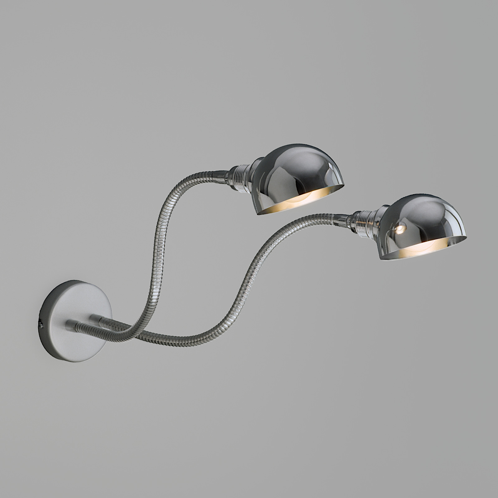 ZWEIARM CHROME Wall Light With Hemispherical Reflector