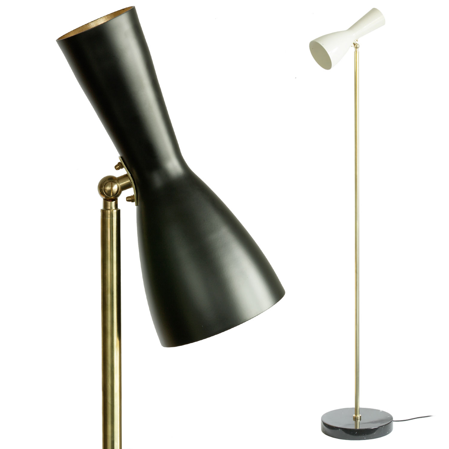 Elegante italienische 50er Jahre-Stehleuchte mit Marmor-Sockel