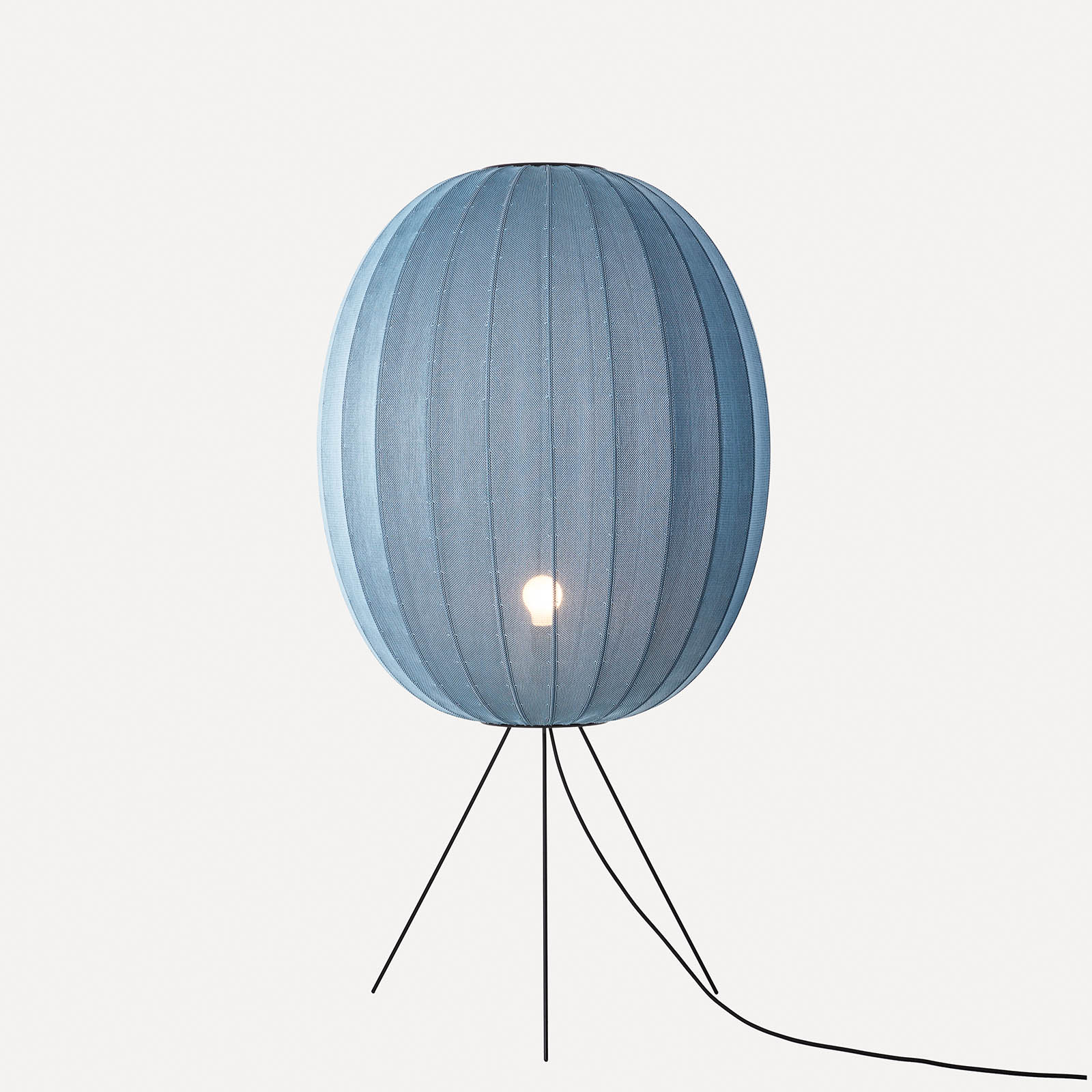 Low Fabric Floor Light KNIT-WIT with Lantern Shade in Various Colours