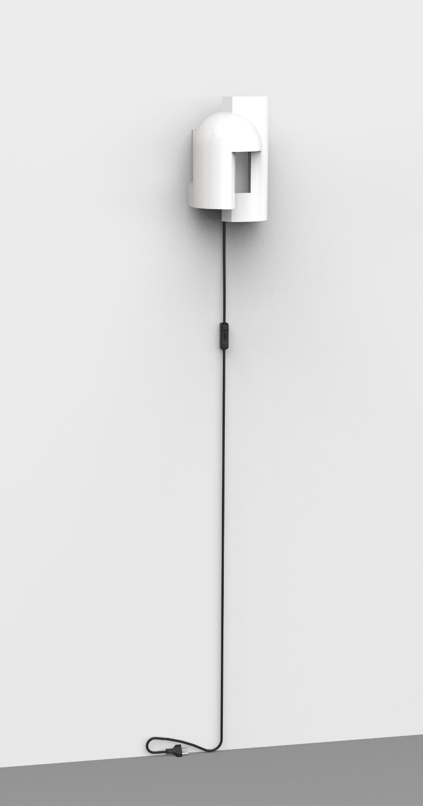 SOUL STORY 3 Gypsum Sconce: optional mit schwarzem Textilkabel (am Beispiel SOUL 1)